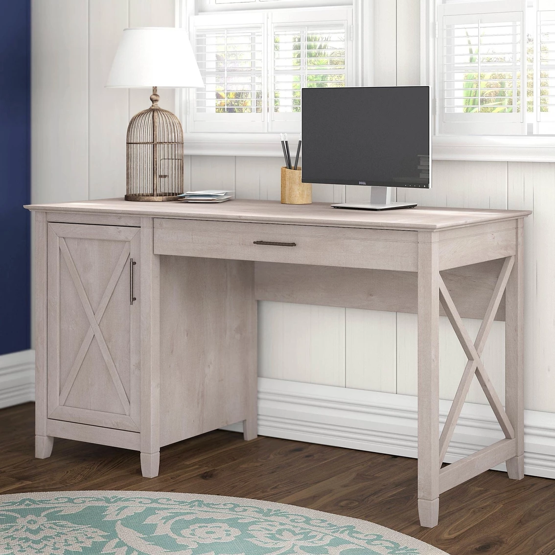 Best Sale ???? Bush Furniture Key West Single Pedestal Desk ❤️ 2 Best Sale ???? Bush Furniture Key West Single Pedestal Desk ❤️ - Image 2