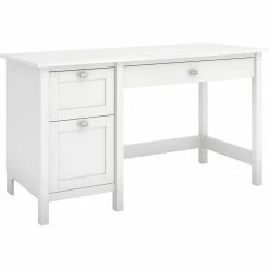 Outlet ???? Bush Furniture Broadview Computer Desk With 2 Drawer Pedestal ❤️
