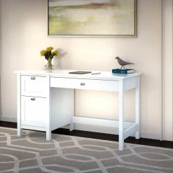 Alternative view of Outlet ???? Bush Furniture Broadview Computer Desk With 2 Drawer Pedestal ❤️