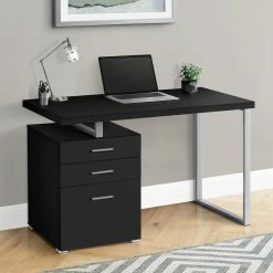Flash Sale 🎁 Chelsea Home 3 Drawer Computer Desk With Silvertone Metal Legs 👍 -Fellowes shop unnamed file 1104
