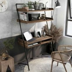 New ⭐ Furniture Of America Dario Industrial Black Wall Desk 🔔