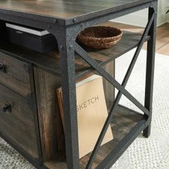 Flash Sale ???? Sauder Industrial Computer Desk With Storage ⌛ -Fellowes shop unnamed file 1176