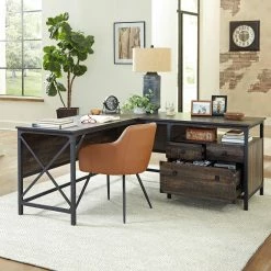 Alternative view of Best reviews of ???? Sauder Wood And Metal L Desk With Drawers ????