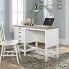 Buy ???? Sauder Cottage Road Soft White Coastal Single Pedestal Desk ????