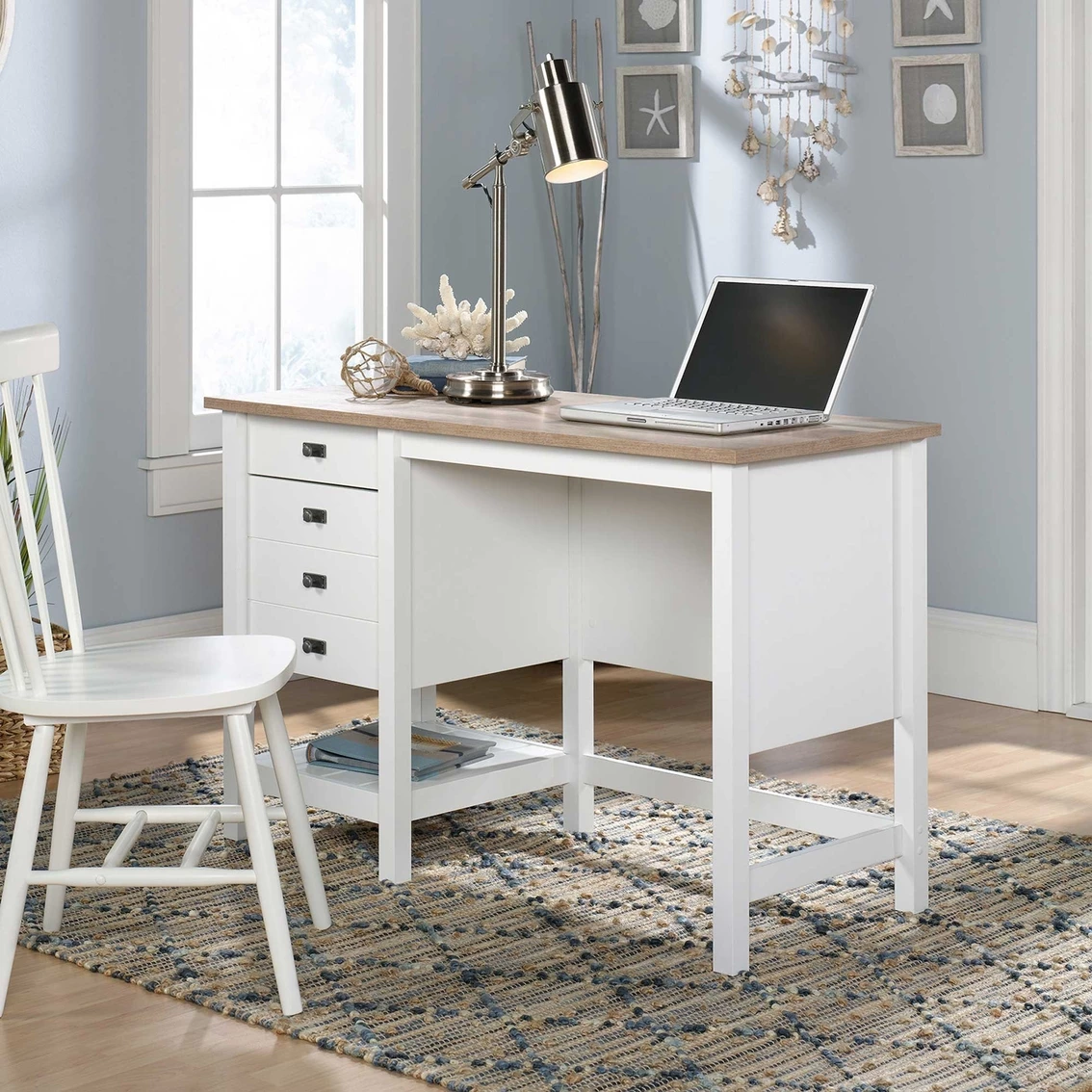 Buy ???? Sauder Cottage Road Soft White Coastal Single Pedestal Desk ???? 1 Buy ???? Sauder Cottage Road Soft White Coastal Single Pedestal Desk ????