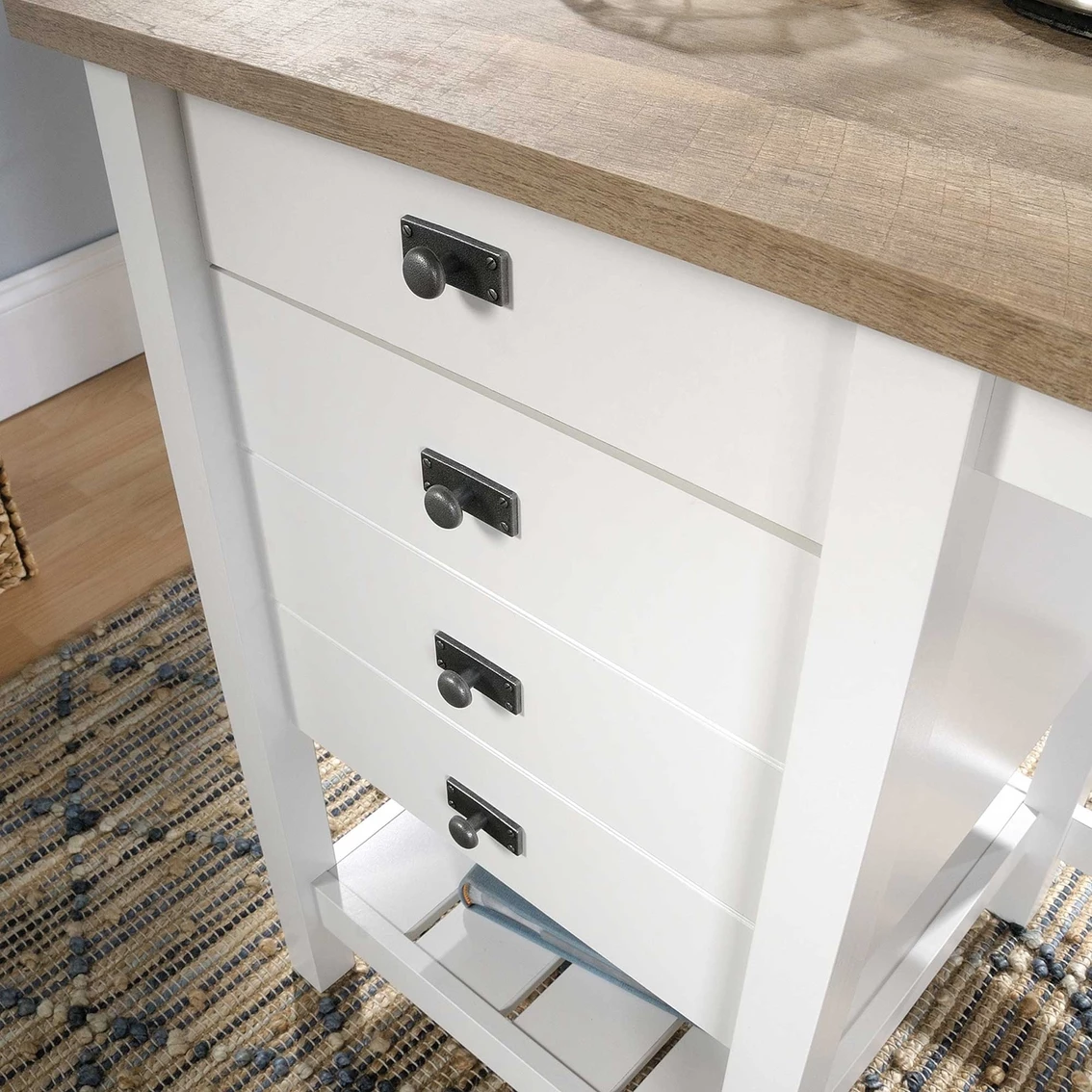 Buy ???? Sauder Cottage Road Soft White Coastal Single Pedestal Desk ???? 5 Buy ???? Sauder Cottage Road Soft White Coastal Single Pedestal Desk ???? - Image 5