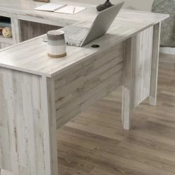 Cheap ✔️ Sauder Rustic L Shaped Desk In White Plank ???? -Fellowes shop unnamed file 1243