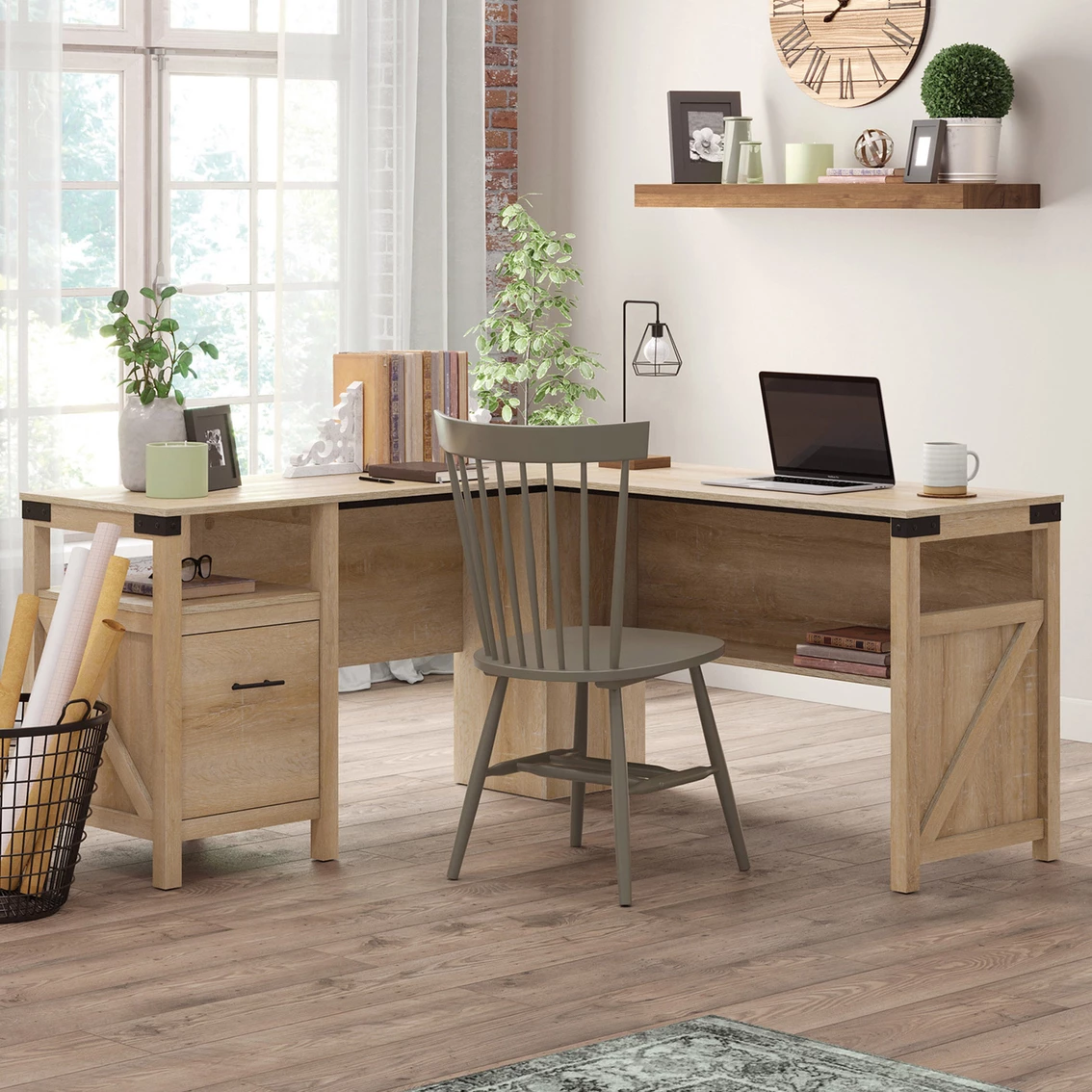 Discount ???? Sauder Orchard Oak L Shaped Home Office Desk ✨ 1 Discount ???? Sauder Orchard Oak L Shaped Home Office Desk ✨