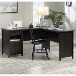 Coupon ✔️ Sauder Estate Black L Shaped Desk With File Drawer ????