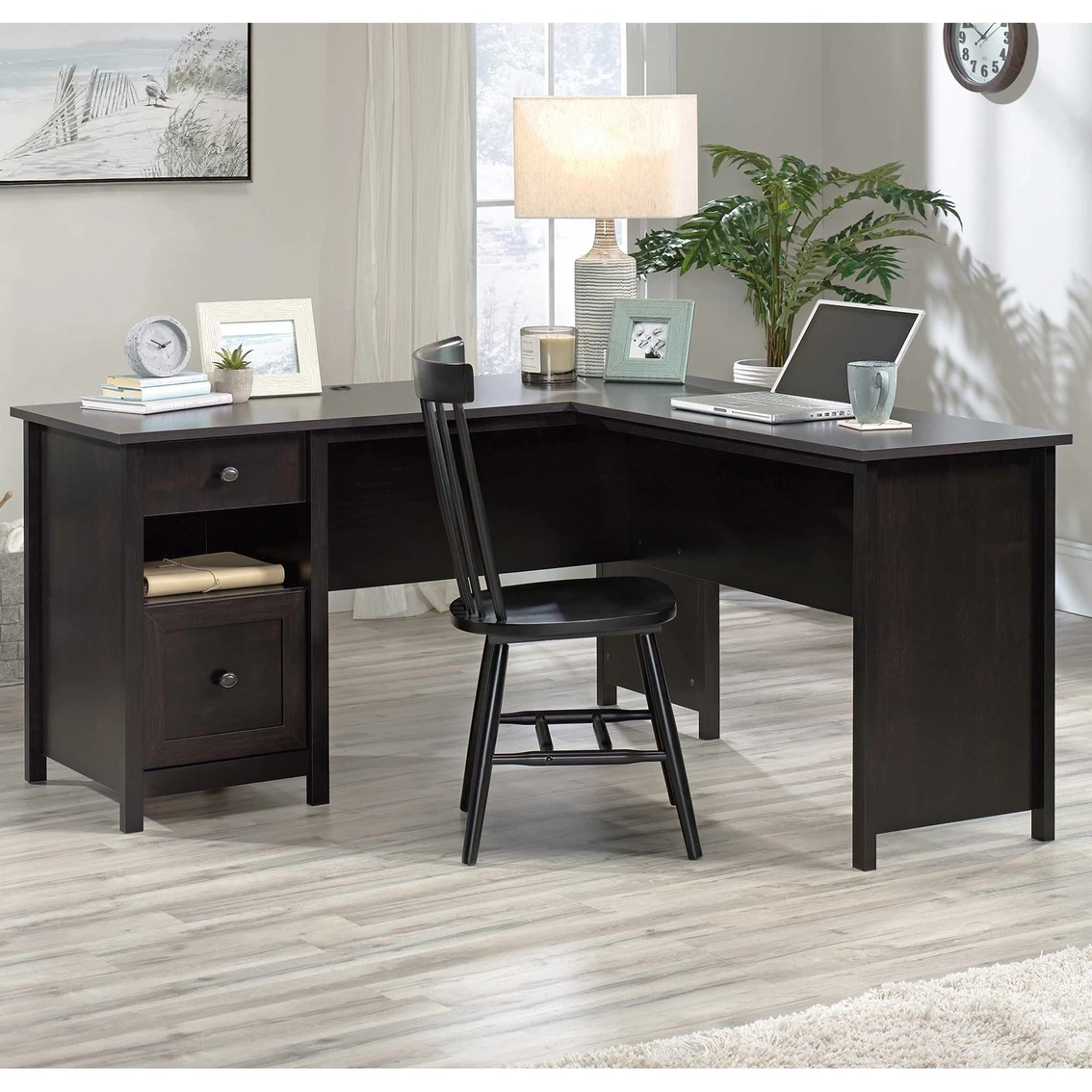 Coupon ✔️ Sauder Estate Black L Shaped Desk With File Drawer ???? 1 Coupon ✔️ Sauder Estate Black L Shaped Desk With File Drawer ????