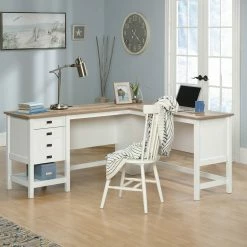 Best Pirce ???? Sauder Cottage Road White L Shaped Desk ????