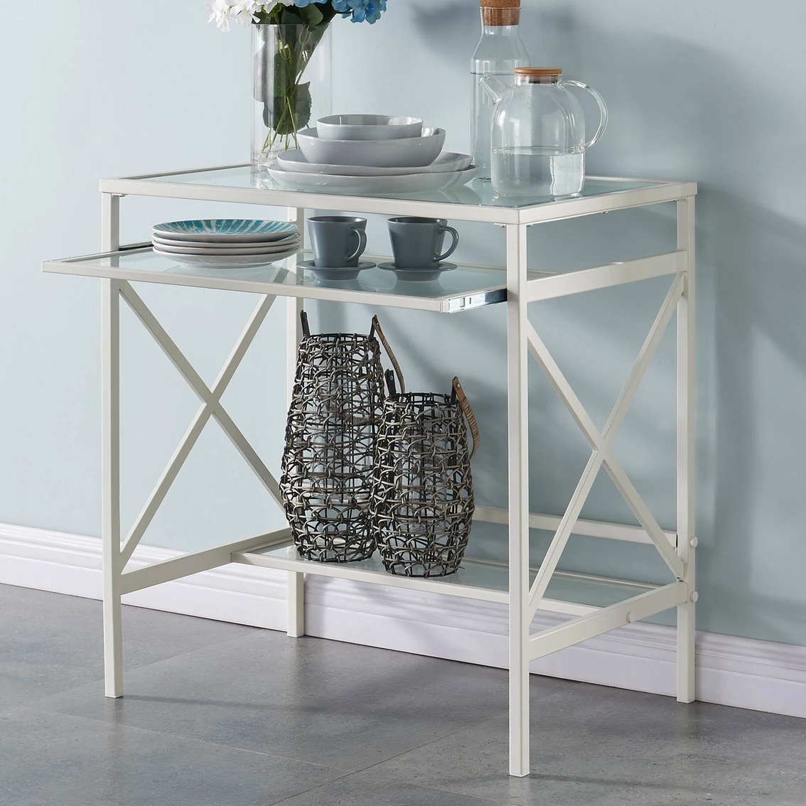 Flash Sale ???? Southern Enterprises Elvan Metal/Glass Desk ???? 3 Flash Sale ???? Southern Enterprises Elvan Metal/Glass Desk ???? - Image 3