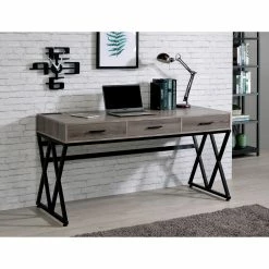 Best deal 😍 Furniture Of America Madras Gray 3 Drawer Desk 👍