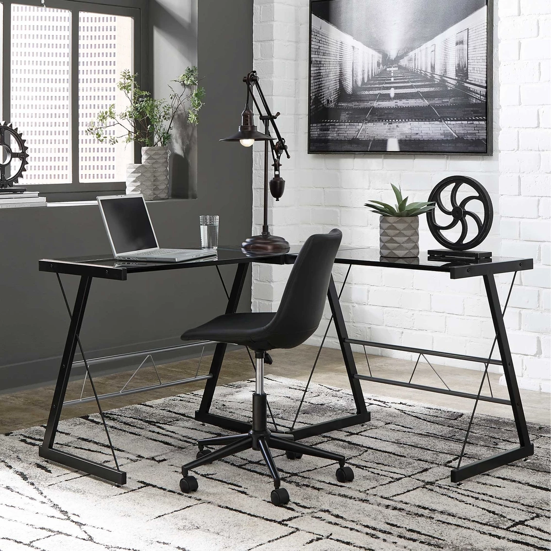 Best Pirce ???? Signature Design By Ashley Mallistron Home Office L Desk ???? 4 Best Pirce ???? Signature Design By Ashley Mallistron Home Office L Desk ???? - Image 4