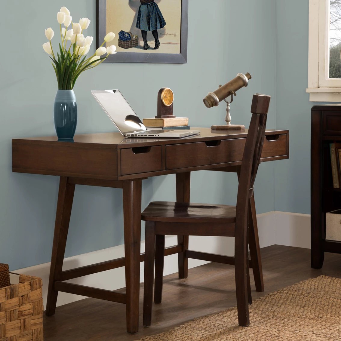 Promo ???? Accentrics Home Mid Century Writing Desk, Walnut ???? 6 Promo ???? Accentrics Home Mid Century Writing Desk, Walnut ???? - Image 6