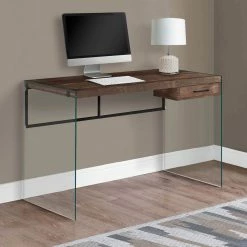 Best Sale ???? Chelsea Home 48 In. L Reclaimed Wood Computer Desk With Glass Panels ????