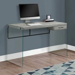 Alternative view of Best Sale ???? Chelsea Home 48 In. L Reclaimed Wood Computer Desk With Glass Panels ????