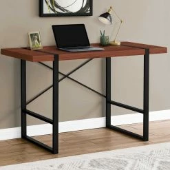 Alternative view of Best Sale ???? Chelsea Home Furniture Computer Desk 48L In Walnut With Black Metal ????