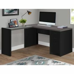Top 10 ???? Chelsea Home Furniture Computer Desk Black With Tempered Glass Left Return ????
