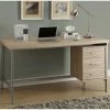 Wholesale 🥰 Chelsea Home Computer Desk 60 In., Natural With Silver Metal ❤️