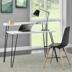 Alternative view of Discount ???? DHP Ameriwood Home Haven Retro Computer Desk With Riser White ????