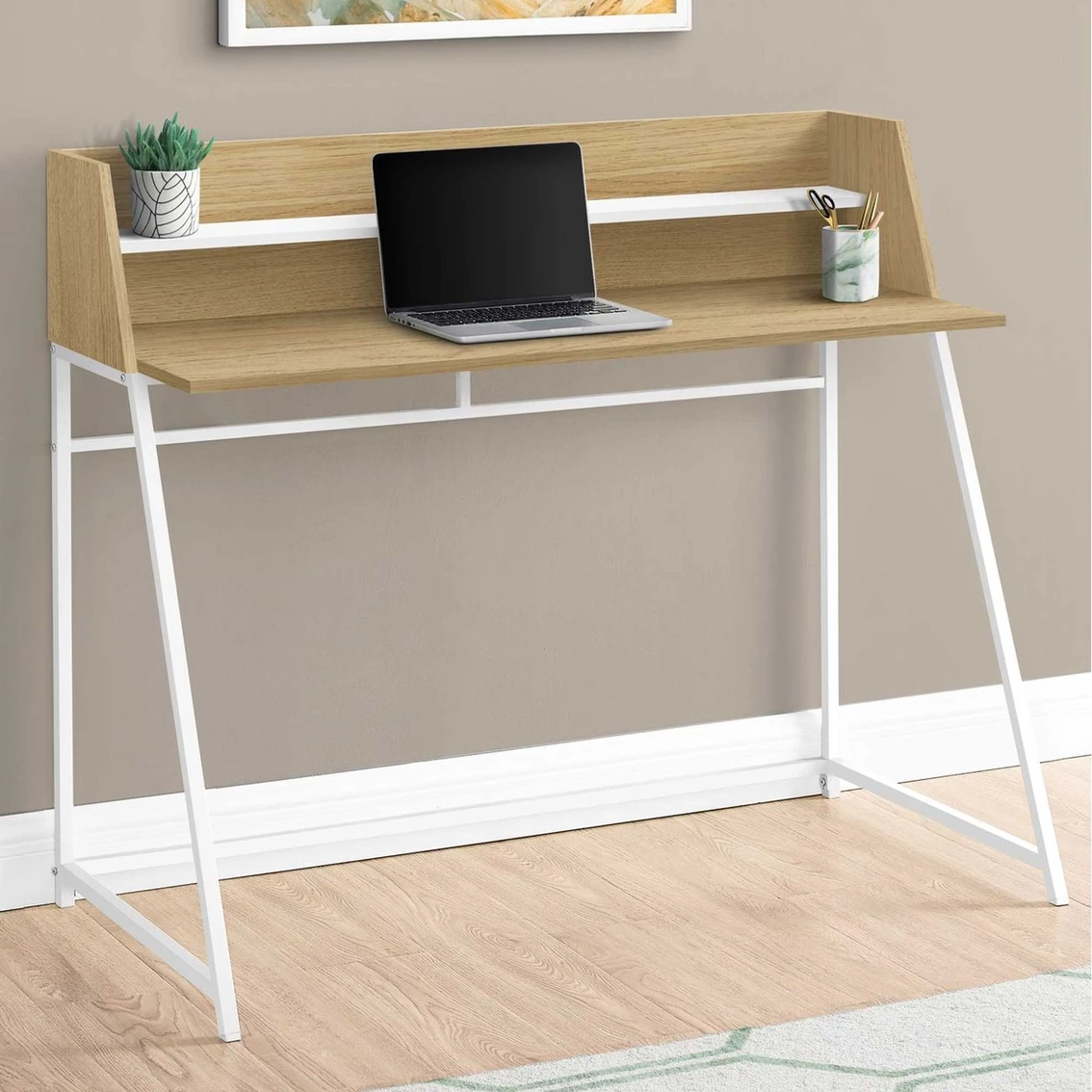 Deals ???? Chelsea Home Furniture Computer Desk 48 In., Natural With White Metal ⭐ 9 Deals ???? Chelsea Home Furniture Computer Desk 48 In., Natural With White Metal ⭐ - Image 9