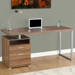 Alternative view of Buy ???? Chelsea Home Furniture Computer Desk 60 In. L In Espresso With Silver Metal ????