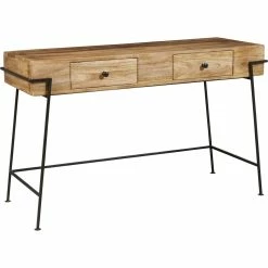 Alternative view of Budget ✔️ Accentrics Home Two Drawer Butcher Block Style Wooden Desk ????