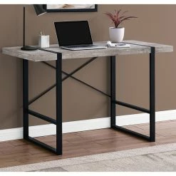 Cheap ???? Chelsea Home Furniture Computer Desk 48 In., Dark Taupe With Black Metal ????