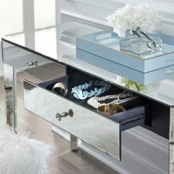 Outlet ???? Accentrics Home Mirrored Two Drawer Desk ???? -Fellowes shop unnamed file 1856