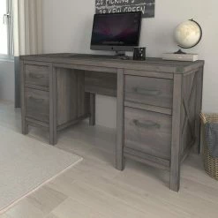 Wholesale 🌟 Accentrics Home Clark Station Modern Farmhouse Double Pedestal Desk 👍 -Fellowes shop unnamed file 1899