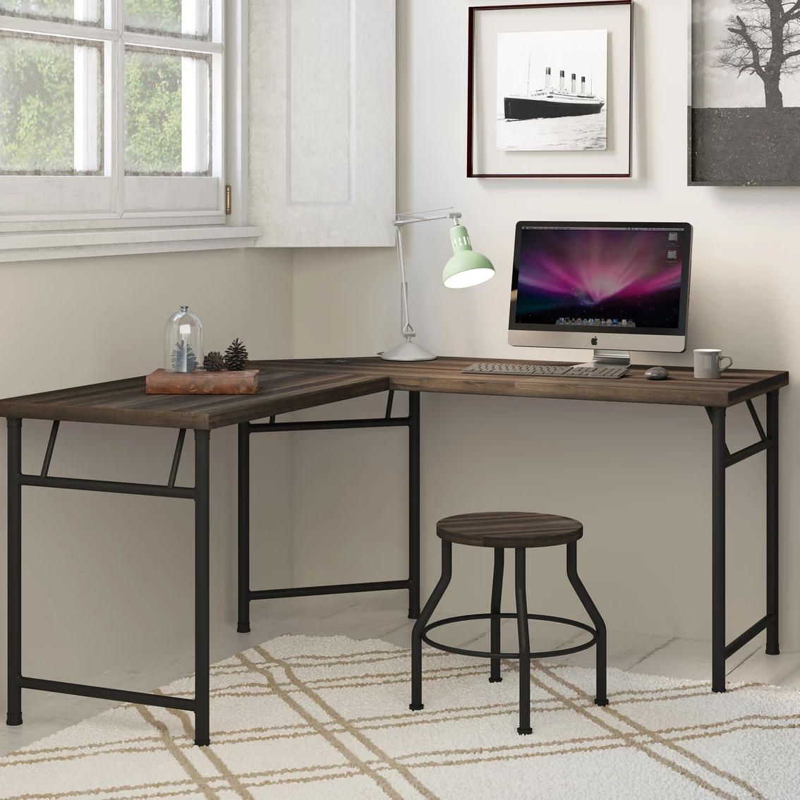 Brand new ???? Accentrics Home Industrial L Shaped Desk With Stool ???? 2 Brand new ???? Accentrics Home Industrial L Shaped Desk With Stool ???? - Image 2
