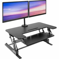 Alternative view of Deals ???? Mount-It! Sit Stand Desk Converter With Dual Monitor Mount ????