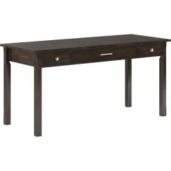 New ???? Simpli Home Avalon Solid Wood Large Desk ⌛