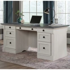 Best deal 😉 Sauder Executive Home Office Desk In Glacier Oak 🎁