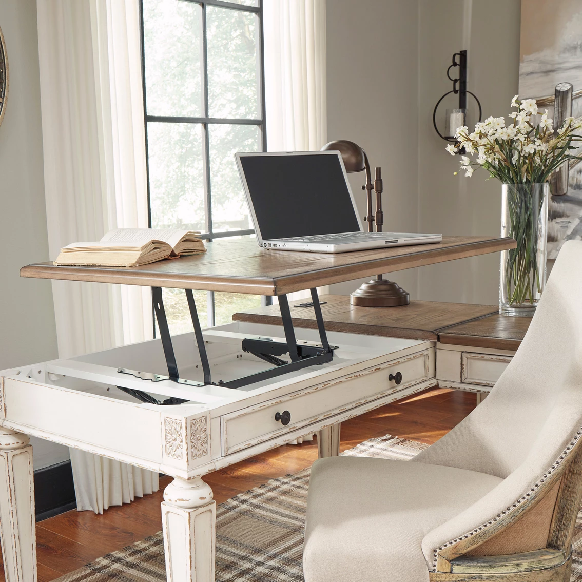 Buy ???? Signature Design By Ashley Realyn Home Office Lift Top Desk ???? 4 Buy ???? Signature Design By Ashley Realyn Home Office Lift Top Desk ???? - Image 4