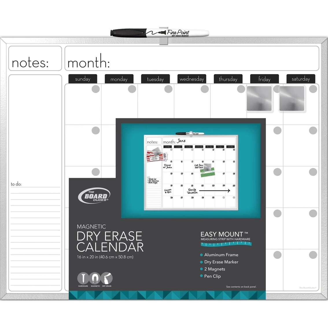 Deals ⌛ MEGA Brands The Board Dudes Magnetic Dry Erase Aluminum Framed Calendar ⭐ 1 Deals ⌛ MEGA Brands The Board Dudes Magnetic Dry Erase Aluminum Framed Calendar ⭐