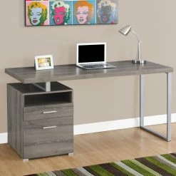 Brand new ???? Chelsea Home Webster Dark Taupe And Silver Computer Desk ????