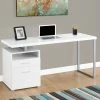 Hot Sale 👏 Chelsea Home Webster White And Silver Computer Desk ⭐