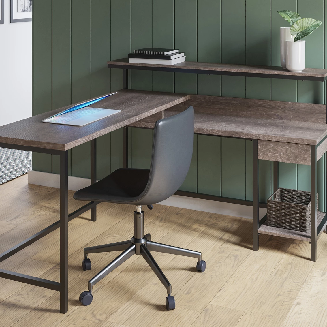 Buy ???? Signature Design By Ashley Arlenbry L Desk With Storage Hutch ???? 4 Buy ???? Signature Design By Ashley Arlenbry L Desk With Storage Hutch ???? - Image 4