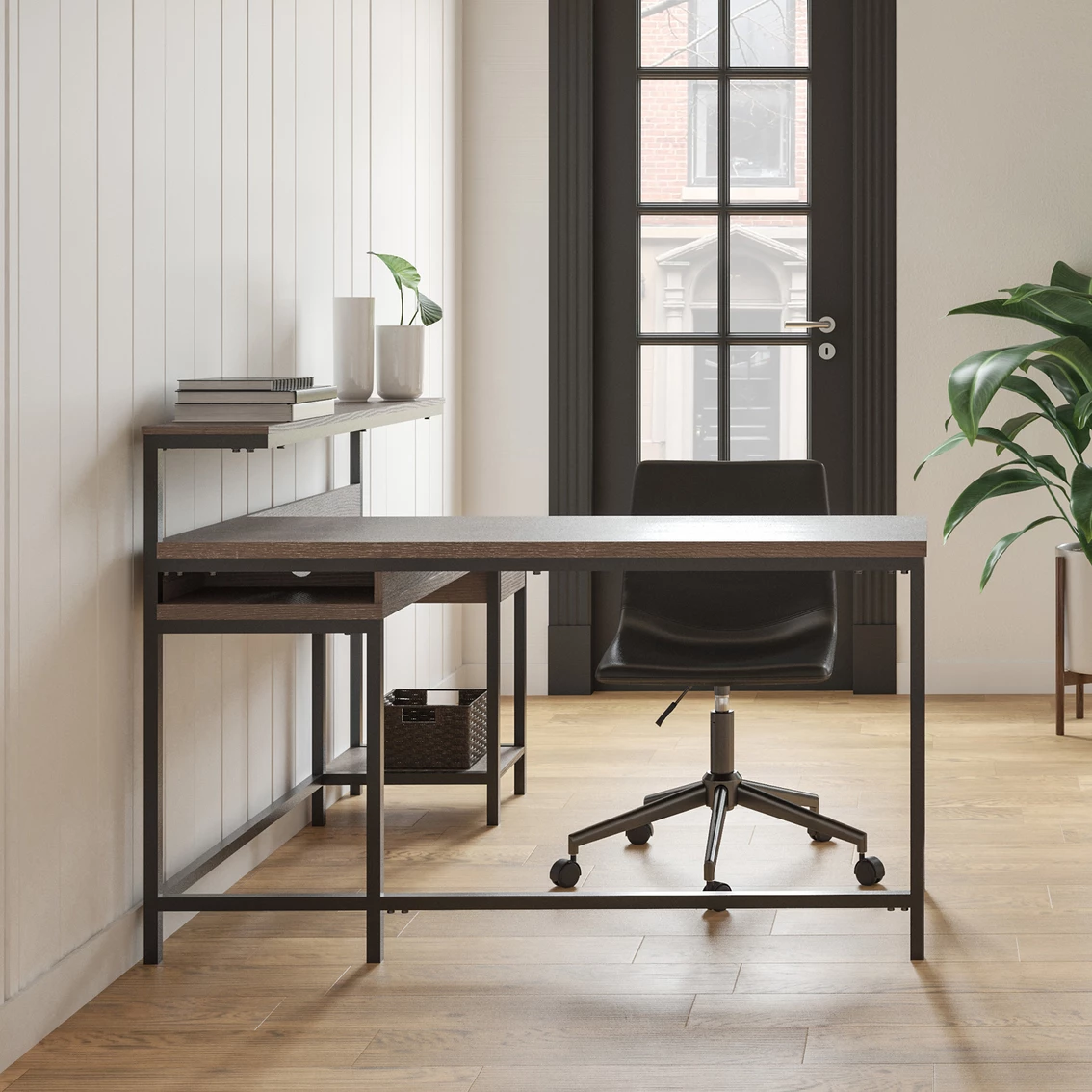 Buy ???? Signature Design By Ashley Arlenbry L Desk With Storage Hutch ???? 5 Buy ???? Signature Design By Ashley Arlenbry L Desk With Storage Hutch ???? - Image 5